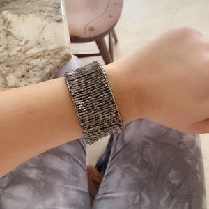 Sequin gray metallic cuff